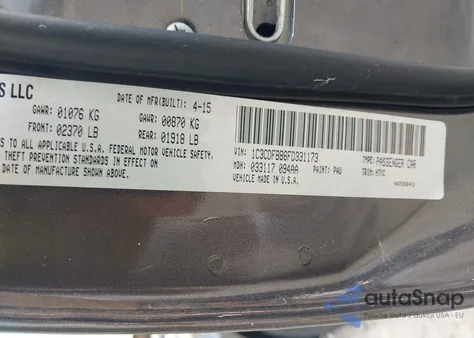 2015 Dodge Dart Sxt z USA, uszkodzony, nr VIN 1C3CDFBB6FD331173